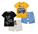 Toddler Boy Summer Clothes Outfits Kids Cotton Short Sleeve Shirt Shorts Set 2-7 Years