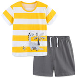 Bumeex Toddler Boys Cotton Clothing Sets Short Sleeve Tee and Shorts