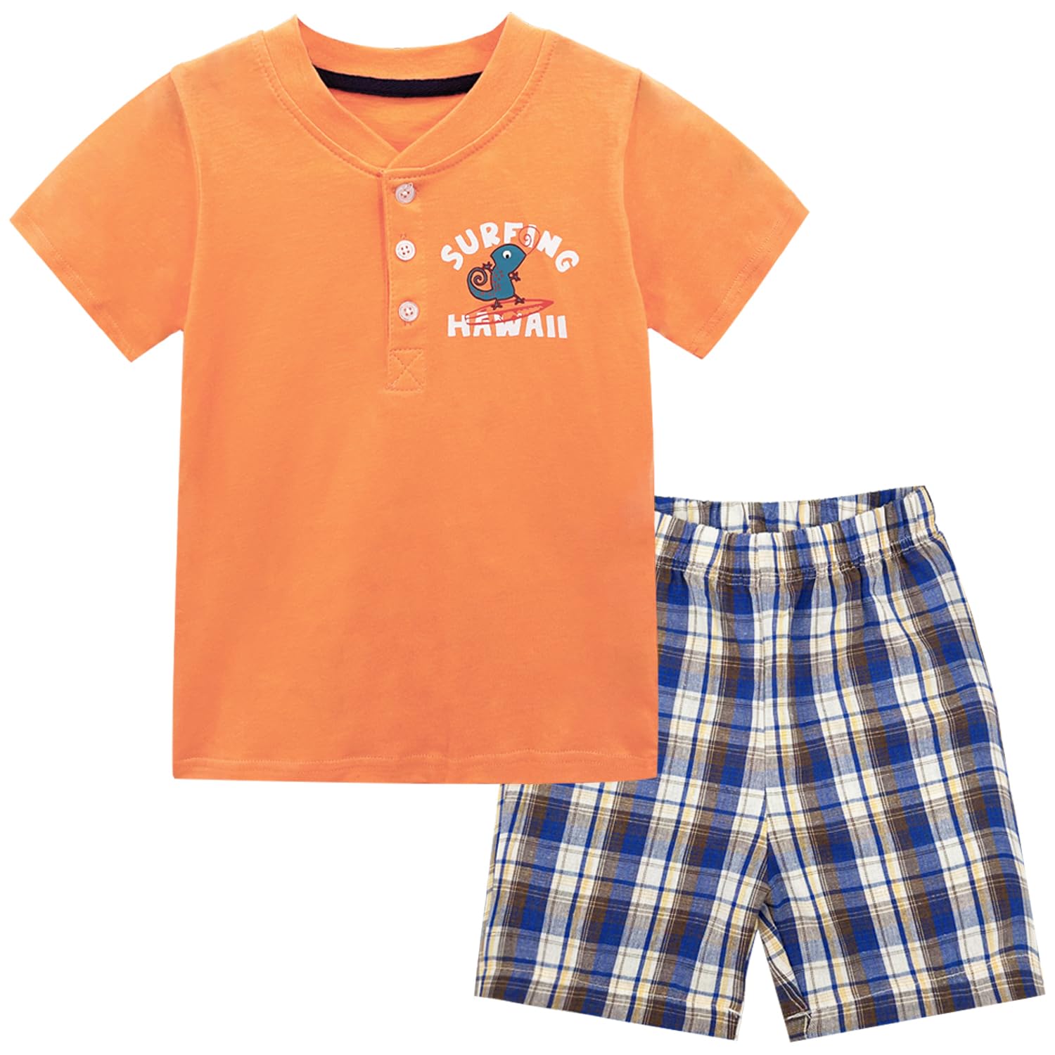 Bumeex Toddler Boys Cotton Clothing Sets Short Sleeve Tee and Shorts