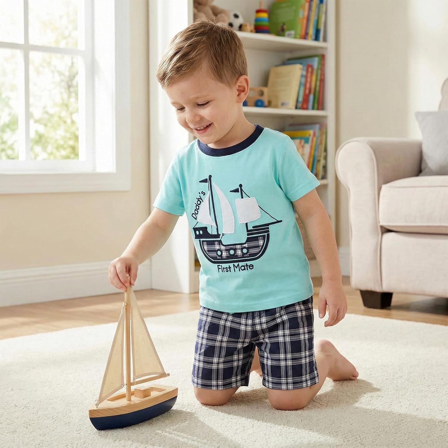 Bumeex Toddler Boys Cotton Clothing Sets Short Sleeve Tee and Shorts