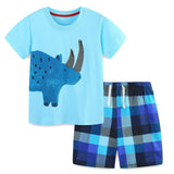 Bumeex Toddler Boy Clothes 100% Cotton Jersey Short Sleeve T-Shirt and Short Clothing Set with Pockets Outfits 2-7T