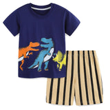 Bumeex Toddler Boy Clothes 100% Cotton Jersey Short Sleeve T-Shirt and Short Clothing Set with Pockets Outfits 2-7T