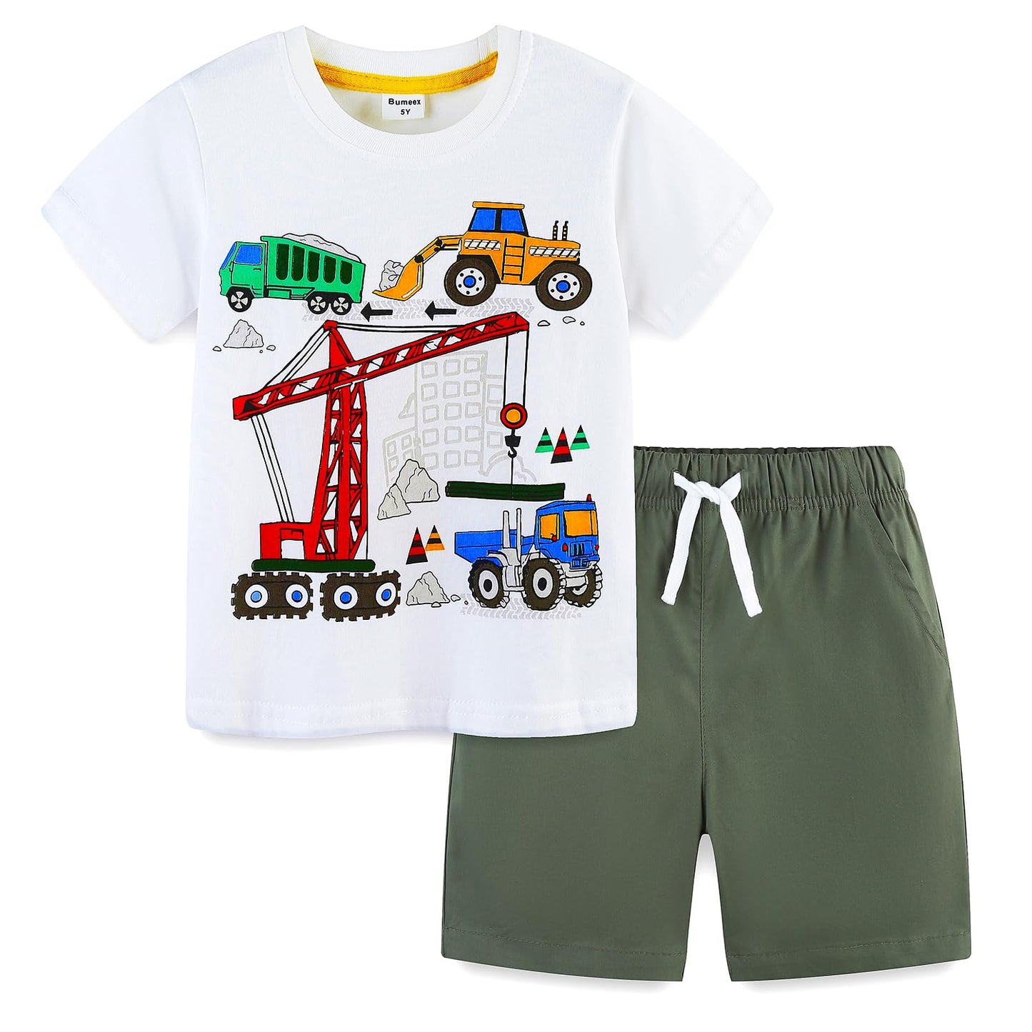 Bumeex Toddler Boys Cotton Clothing Sets Short Sleeve Tee and Shorts