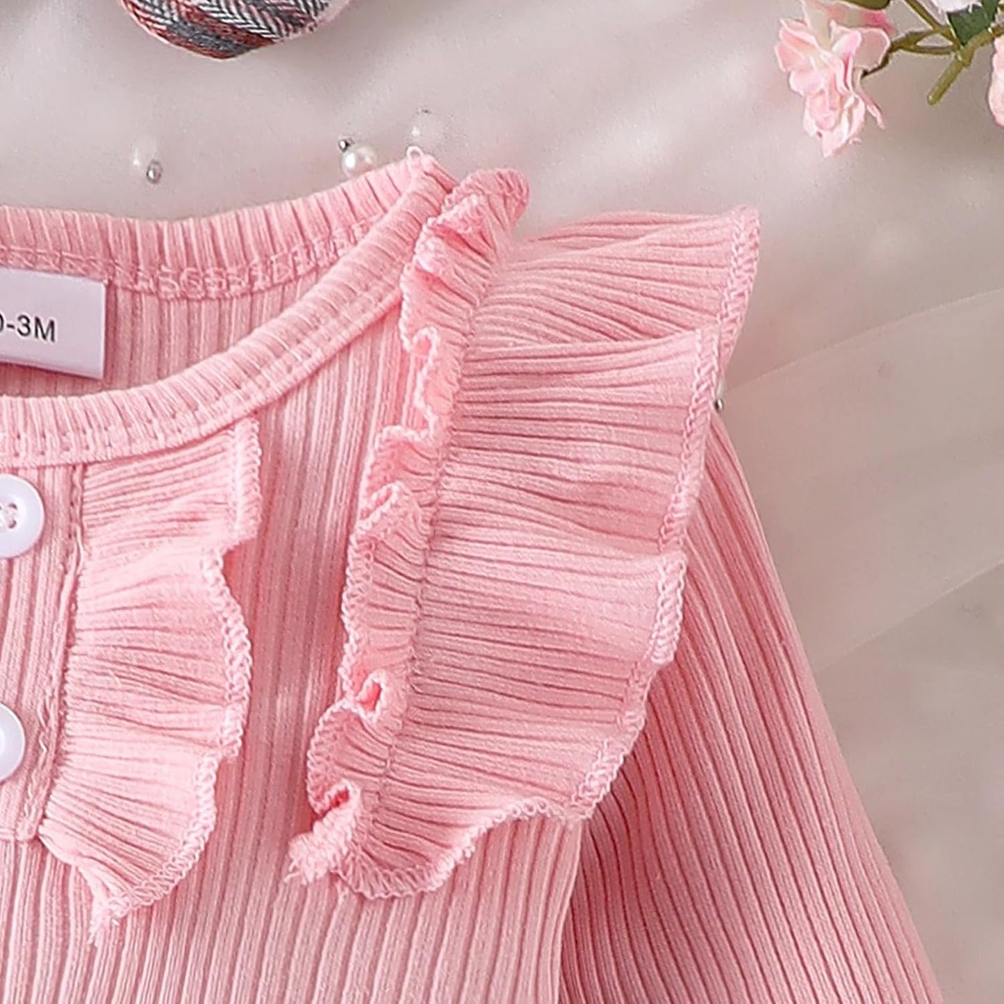 Baby Girl Clothes Newborn Fall Winter Outfit Ruffled Long Sleeve Romper Lace Dress Headband Skirt Set 0-18 Months