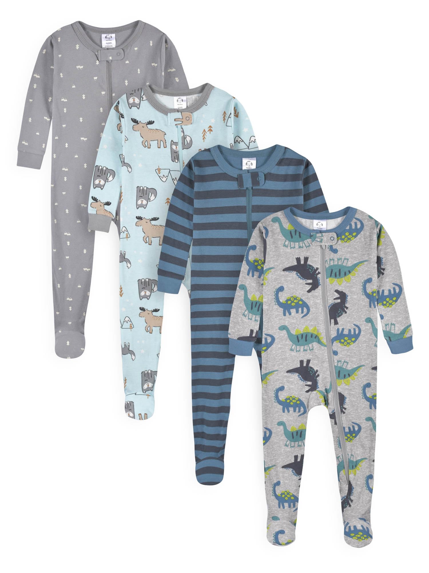Gerber Baby-Boys Baby-Boys 4-pack Footed Pajamas