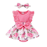 Baby Girl Clothes Newborn Romper Dress Infant Lace Ruffle Sleeveless Summer Outfits with Headband 0-12 Months
