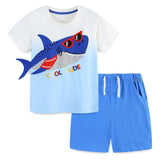Bumeex Toddler Boy Clothes 100% Cotton Jersey Short Sleeve T-Shirt and Short Clothing Set with Pockets Outfits 2-7T