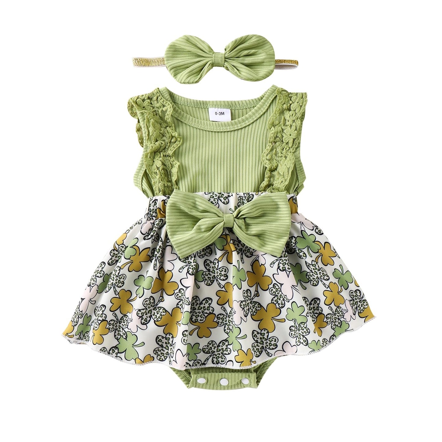 Baby Girl Clothes Newborn Romper Dress Infant Lace Ruffle Sleeveless Summer Outfits with Headband 0-12 Months