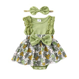 Baby Girl Clothes Newborn Romper Dress Infant Lace Ruffle Sleeveless Summer Outfits with Headband 0-12 Months