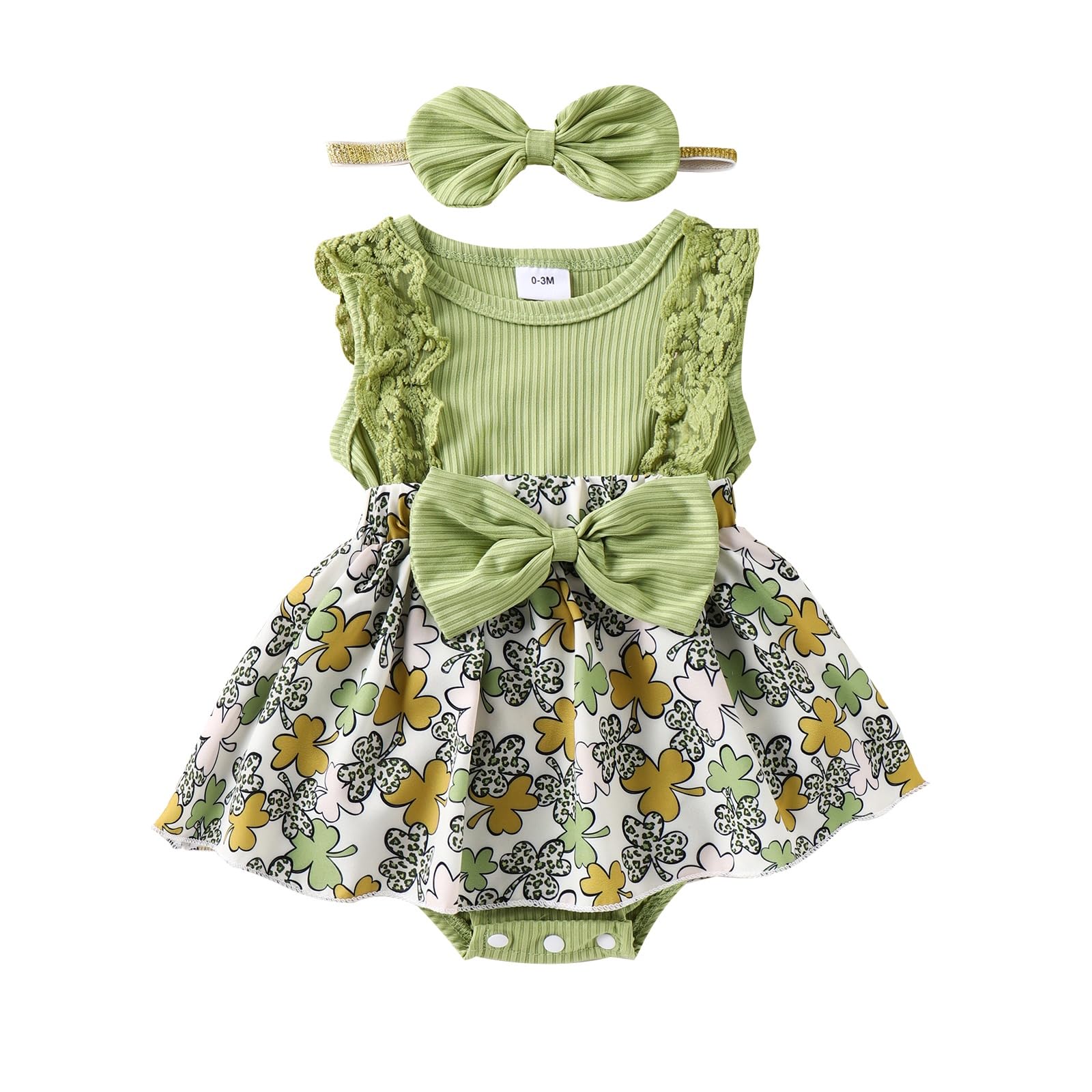 Baby Girl Clothes Newborn Romper Dress Infant Lace Ruffle Sleeveless Summer Outfits with Headband 0-12 Months