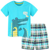 Bumeex Toddler Boys Cotton Clothing Sets Short Sleeve Tee and Shorts
