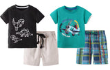 Toddler Boy Summer Clothes Outfits Kids Cotton Short Sleeve Shirt Shorts Set 2-7 Years