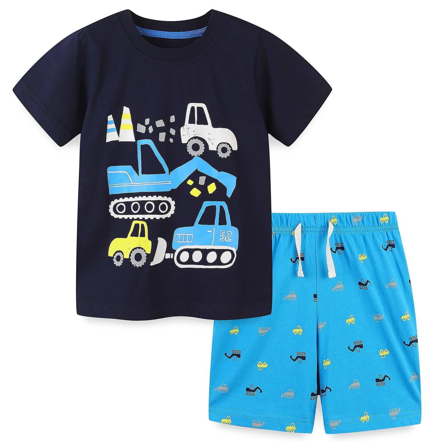 Bumeex Toddler Boys Cotton Clothing Sets Short Sleeve Tee and Shorts