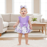 Baby Girl Clothes Newborn Romper Dress Infant Lace Ruffle Sleeveless Summer Outfits with Headband 0-12 Months