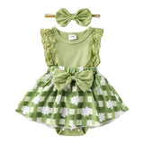 Baby Girl Clothes Newborn Romper Dress Infant Lace Ruffle Sleeveless Summer Outfits with Headband 0-12 Months