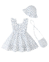 Renotemy Newborn Infant Baby Girl Dresses Summer Outfits Boho Casual Sundress Gifts Toddler Clothes for Girl with Hat and Bag