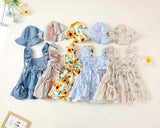 Renotemy Newborn Infant Baby Girl Dresses Summer Outfits Boho Casual Sundress Gifts Toddler Clothes for Girl with Hat and Bag