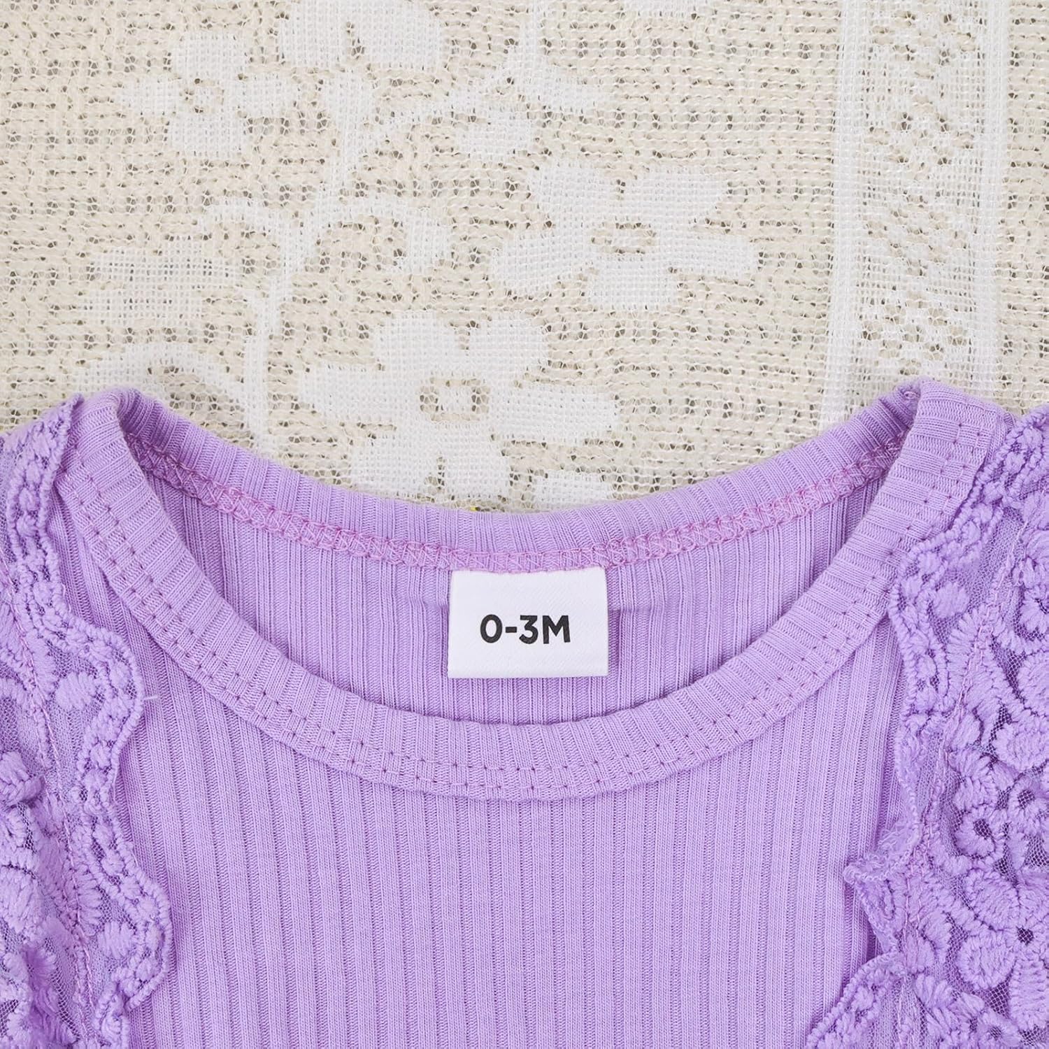 Baby Girl Clothes Newborn Romper Dress Infant Lace Ruffle Sleeveless Summer Outfits with Headband 0-12 Months