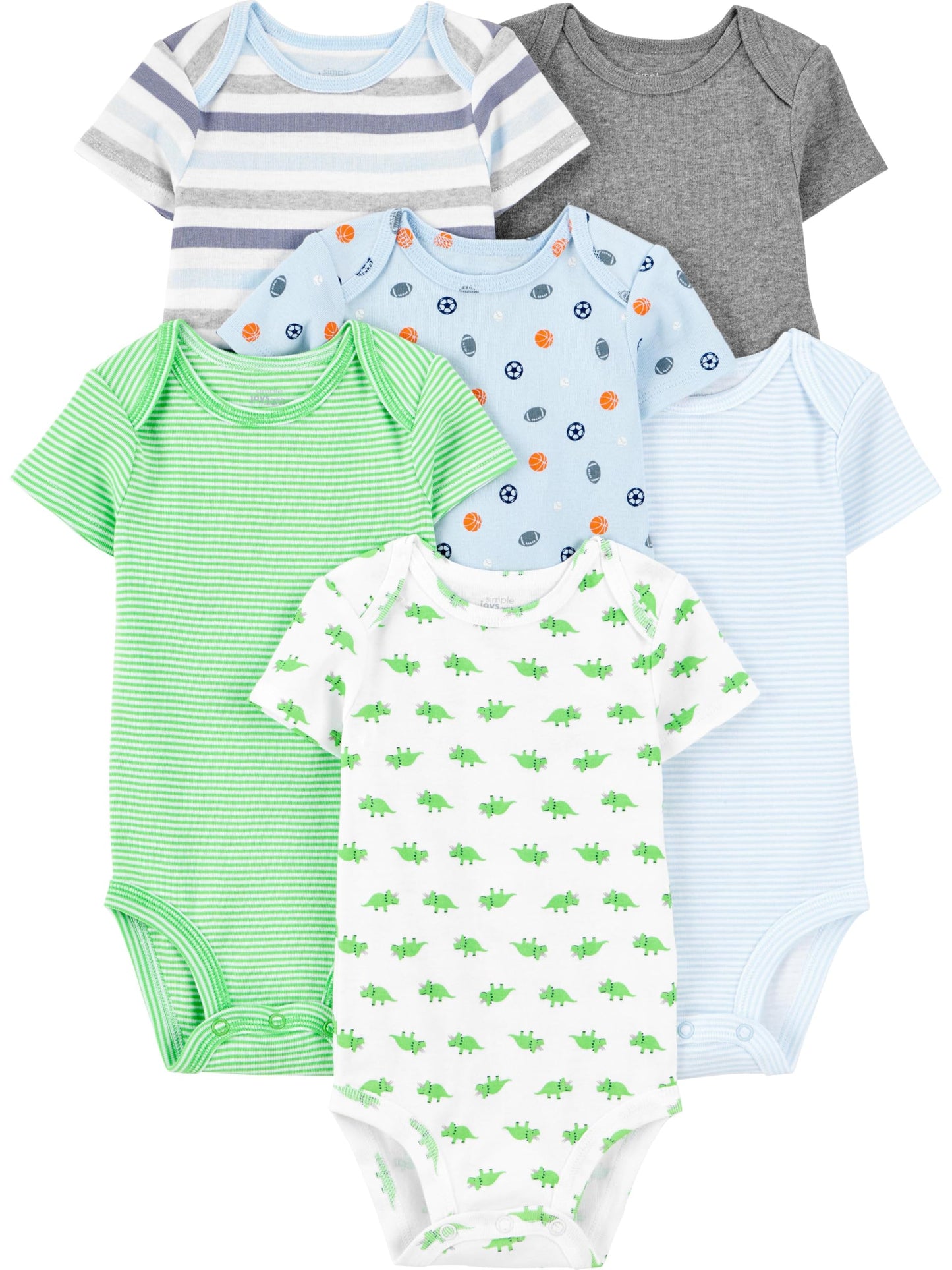 Simple Joys by Carter's Baby-Boys 6-Pack Short-Sleeve Bodysuit