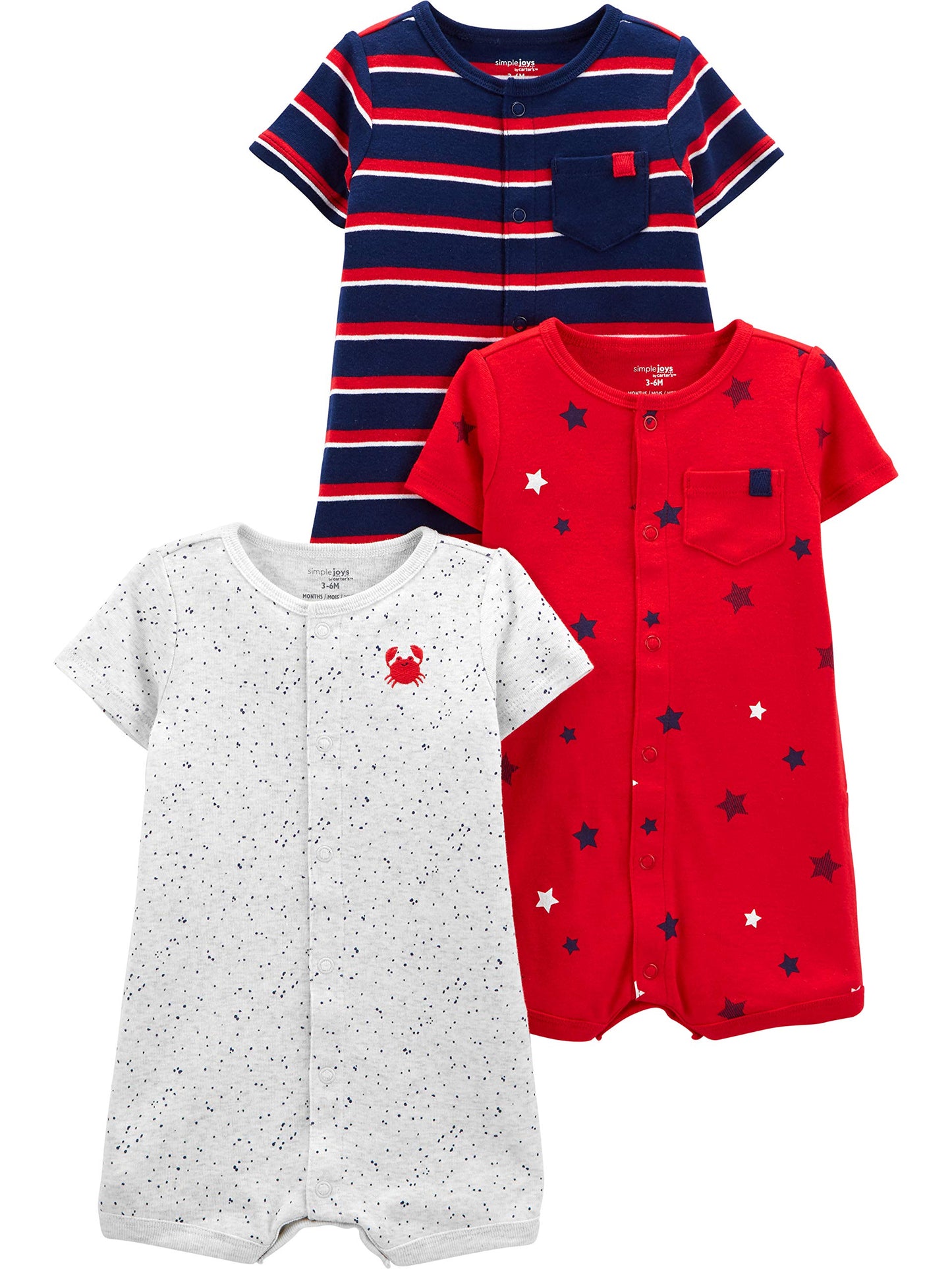 Simple Joys by Carter's Baby 3-Pack Snap-up Rompers