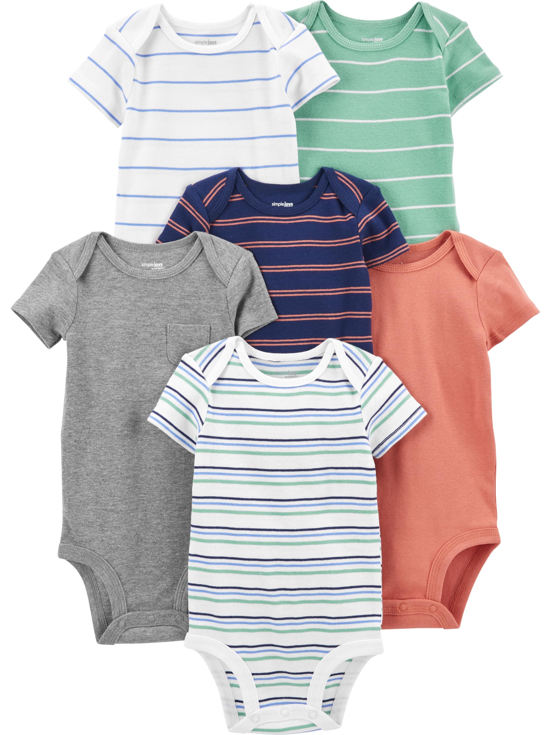 Simple Joys by Carter's Baby-Boys 6-Pack Short-Sleeve Bodysuit