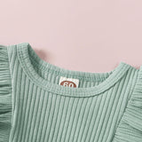 Hnyenmcko Newborn Baby Girl Summer Romper Dress Infant Fly Sleeve Flower Embroidery Mesh Tulle Skirt Hem Ribbed Bodysuit