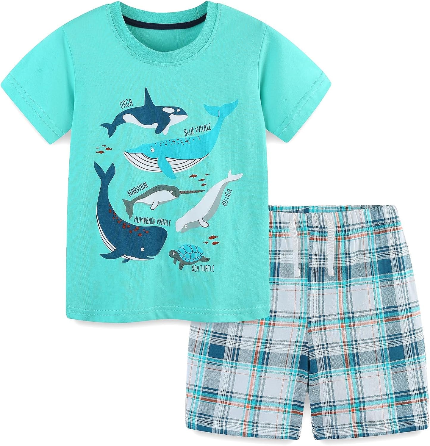 Bumeex Toddler Boy Clothes 100% Cotton Jersey Short Sleeve T-Shirt and Short Clothing Set with Pockets Outfits 2-7T