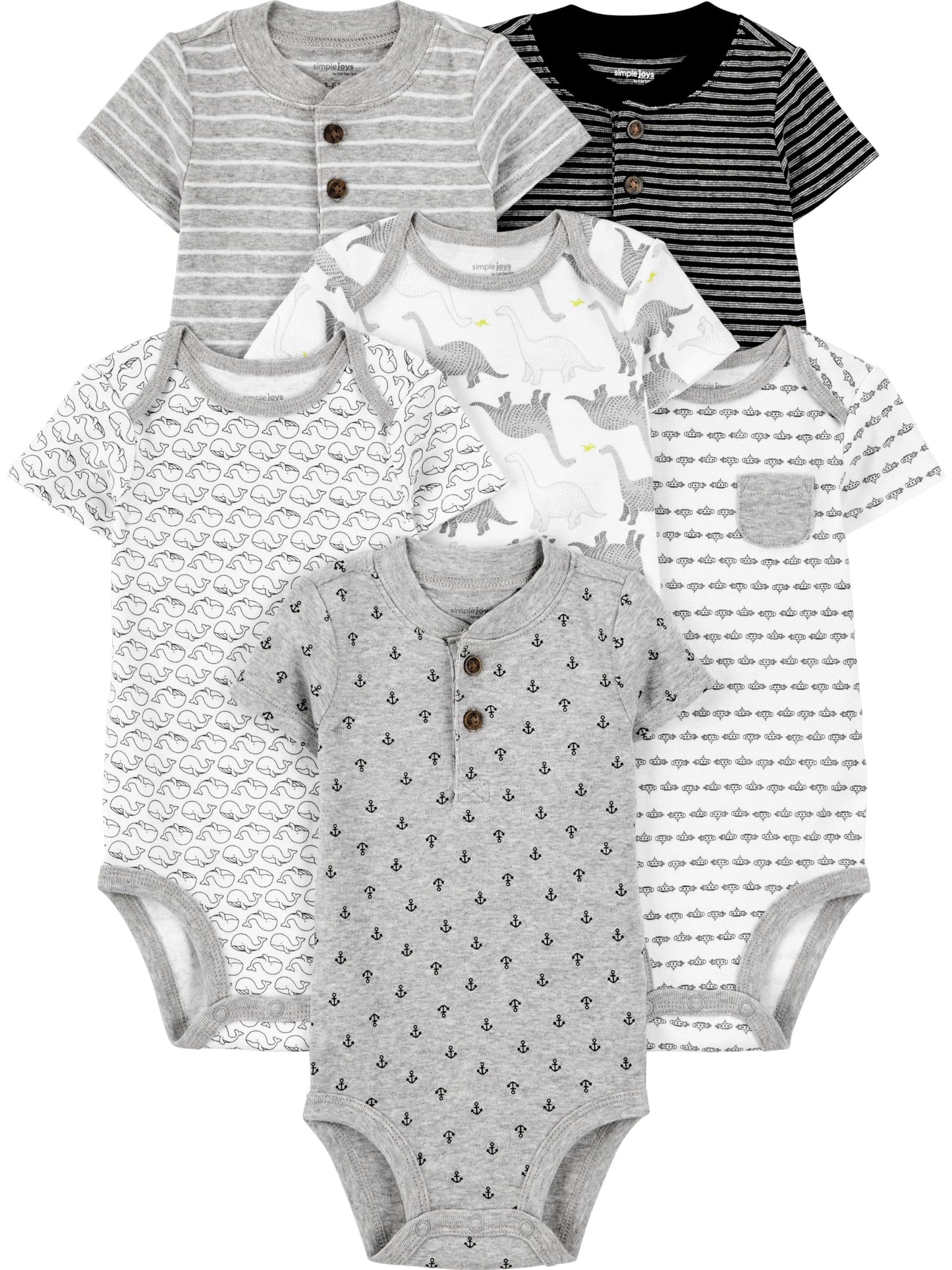 Simple Joys by Carter's Baby-Boys 6-Pack Short-Sleeve Bodysuit