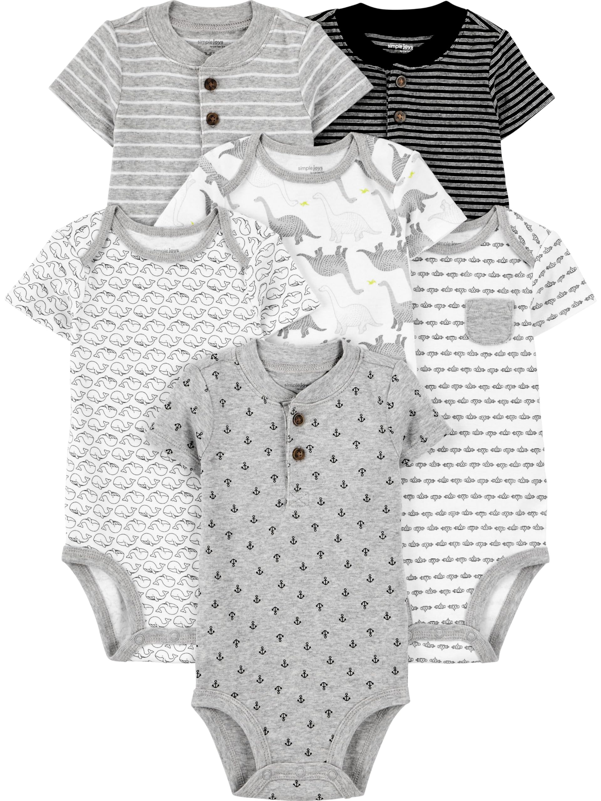 Simple Joys by Carter's Baby-Boys 6-Pack Short-Sleeve Bodysuit