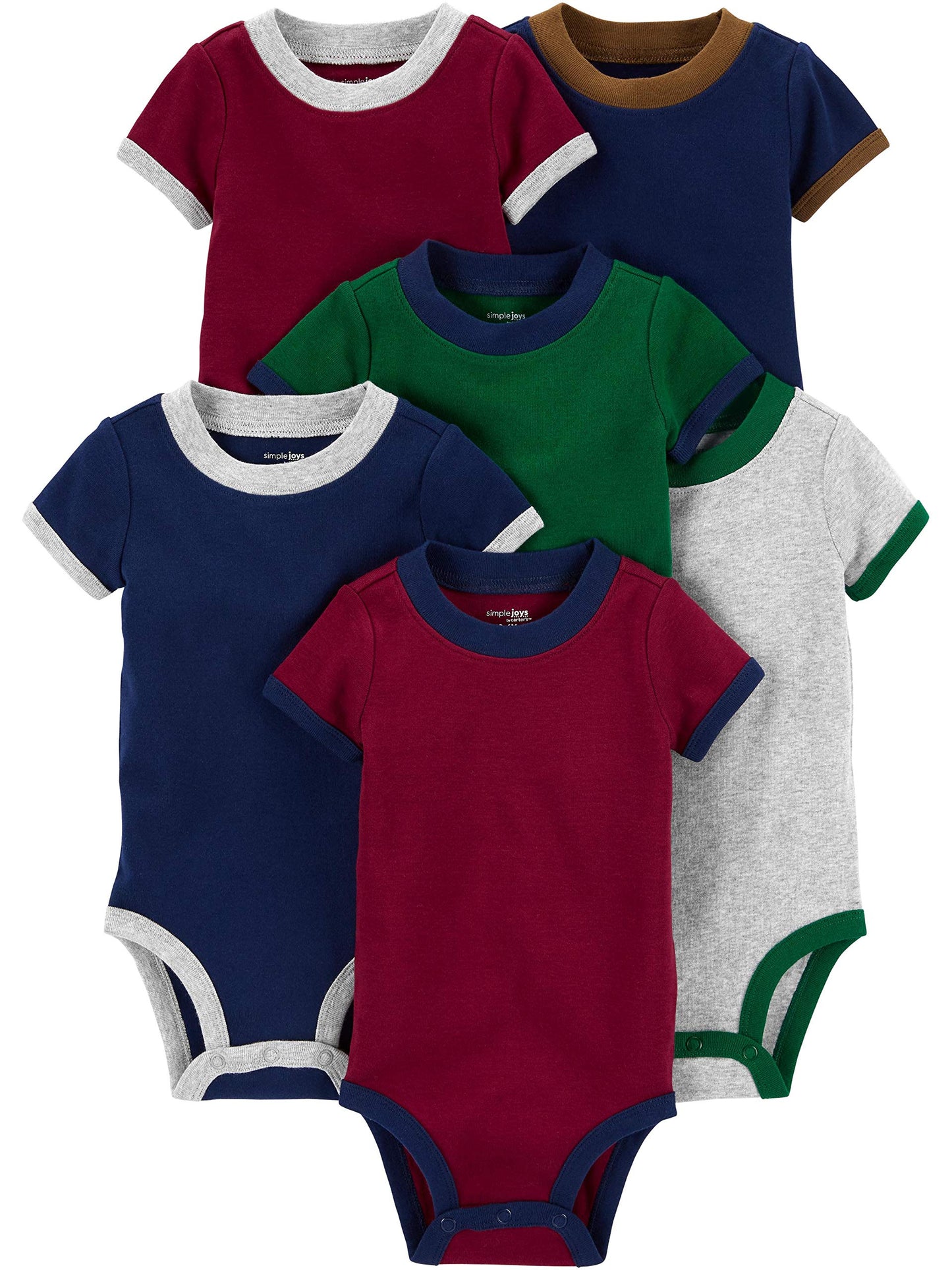 Simple Joys by Carter's Baby-Boys 6-Pack Short-Sleeve Bodysuit