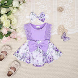 Baby Girl Clothes Newborn Romper Dress Infant Lace Ruffle Sleeveless Summer Outfits with Headband 0-12 Months