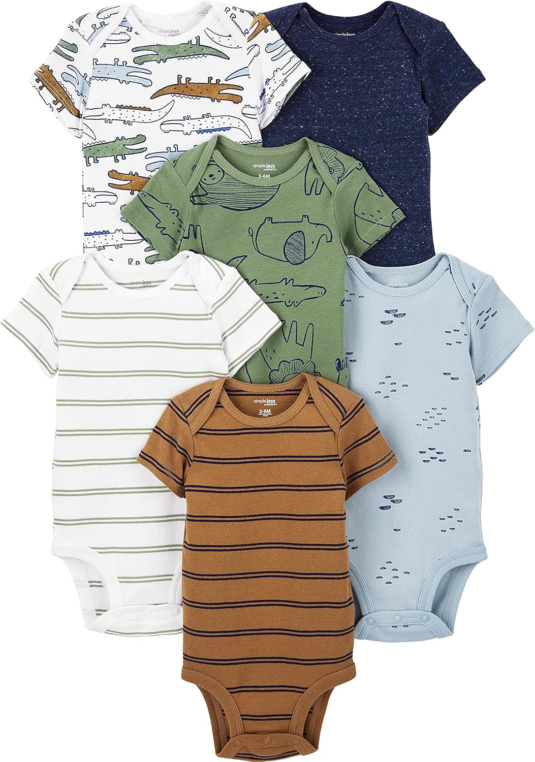 Simple Joys by Carter's Baby-Boys 6-Pack Short-Sleeve Bodysuit