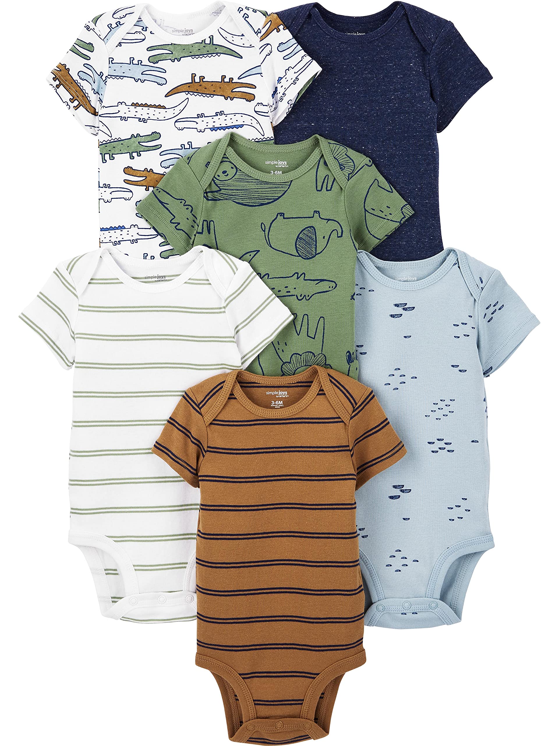 Simple Joys by Carter's Baby-Boys 6-Pack Short-Sleeve Bodysuit