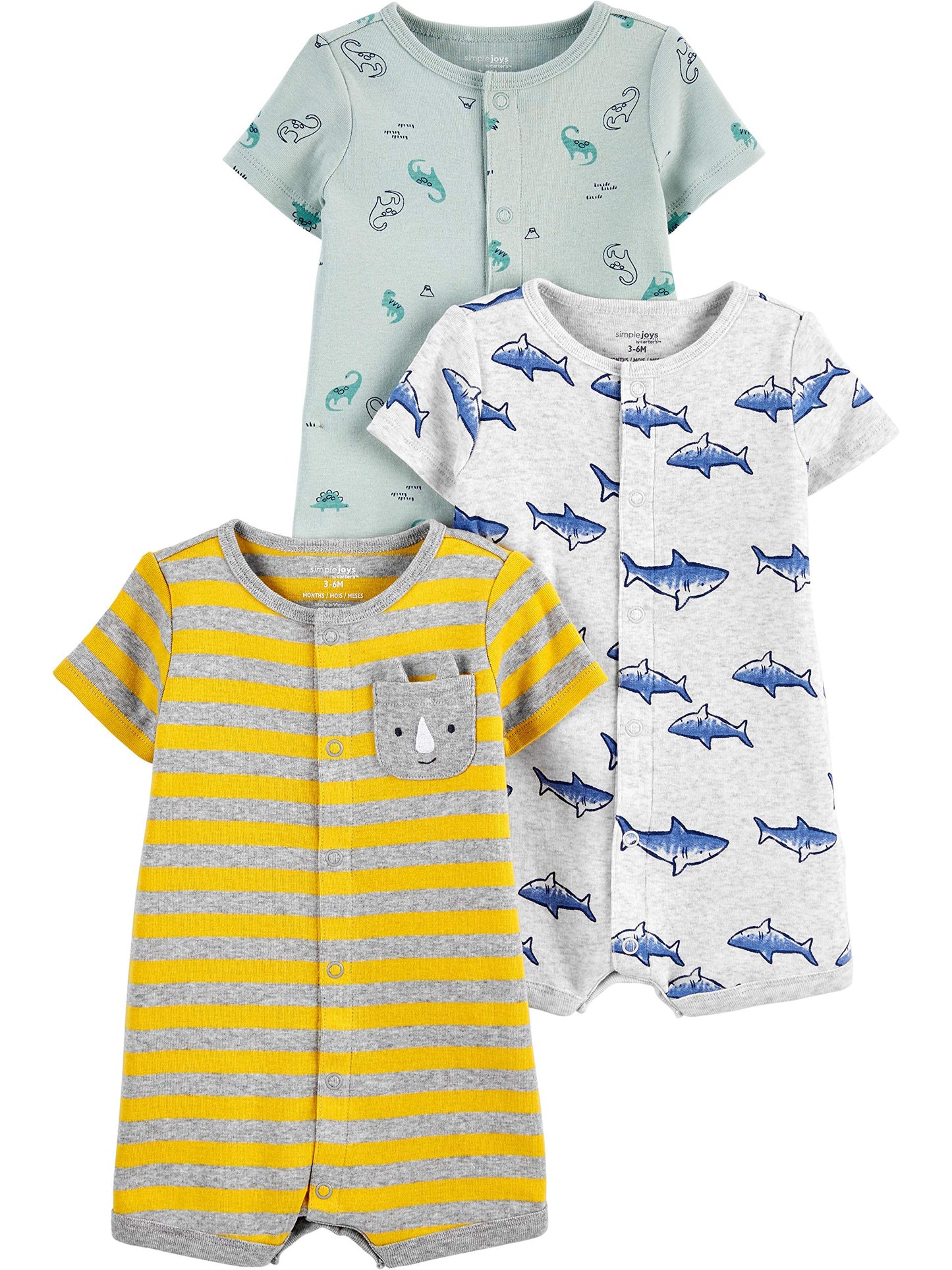 Simple Joys by Carter's Baby 3-Pack Snap-up Rompers